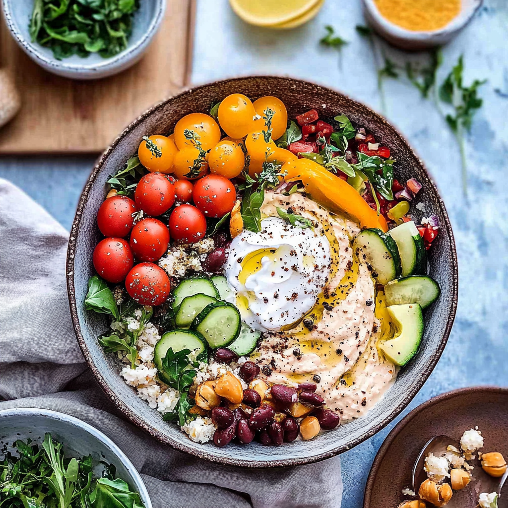 Recipe preparation for Mediterranean bowl recipe