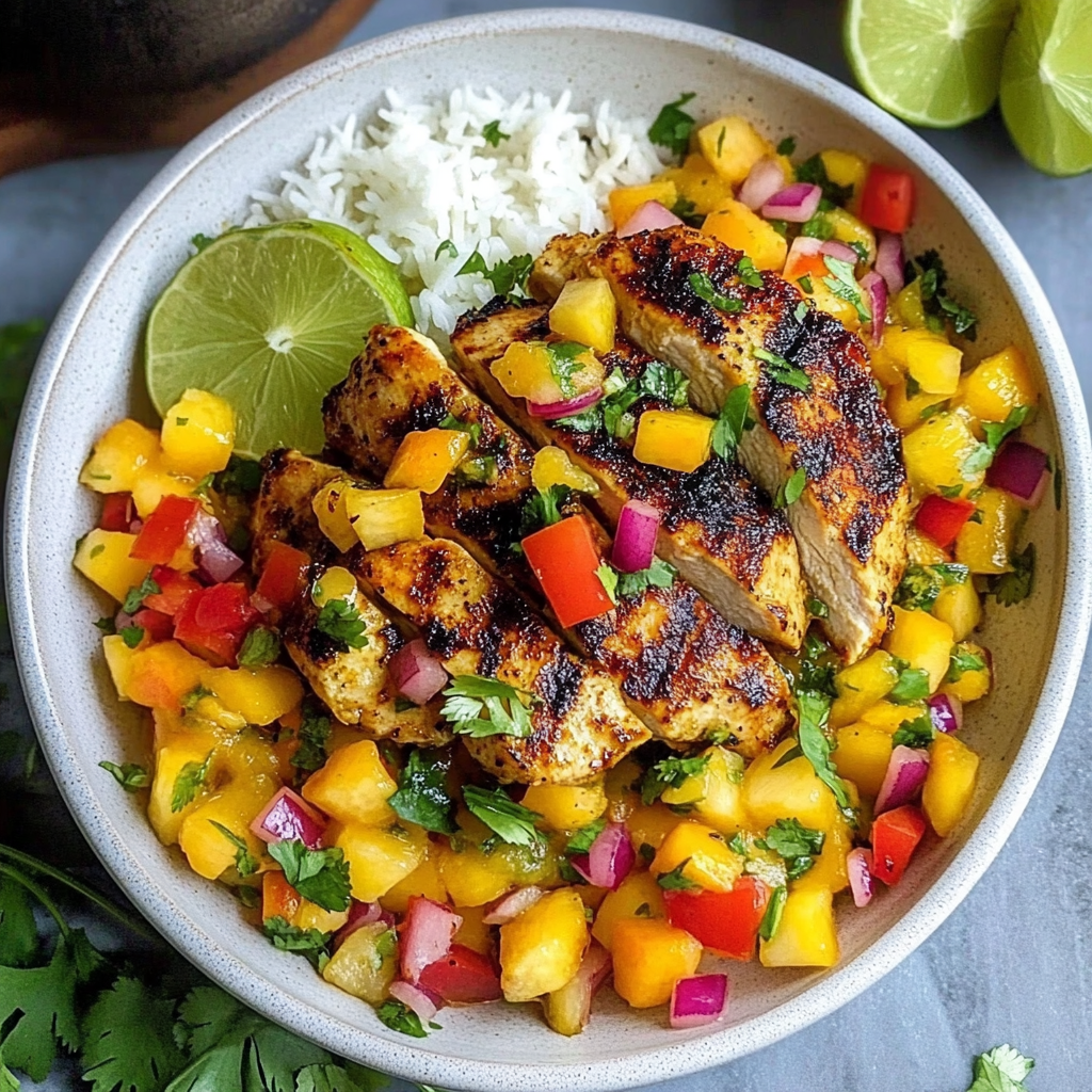 Recipe preparation for Chicken with Mango Salsa