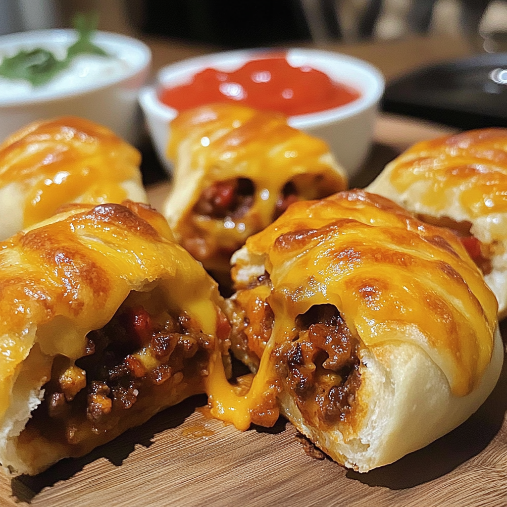 Recipe preparation for Air Fryer Cheesy Taco Bombs