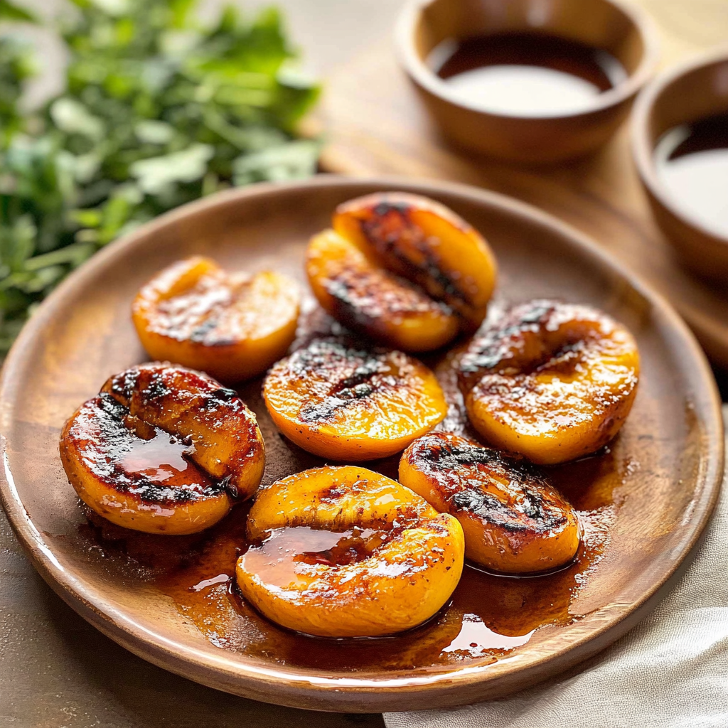Recipe preparation for Grilled peach recipe