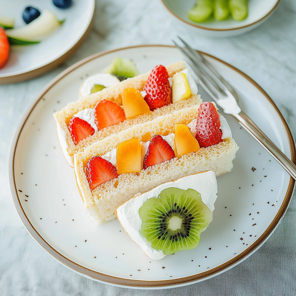 Recipe preparation for Japanese fruit sandwich