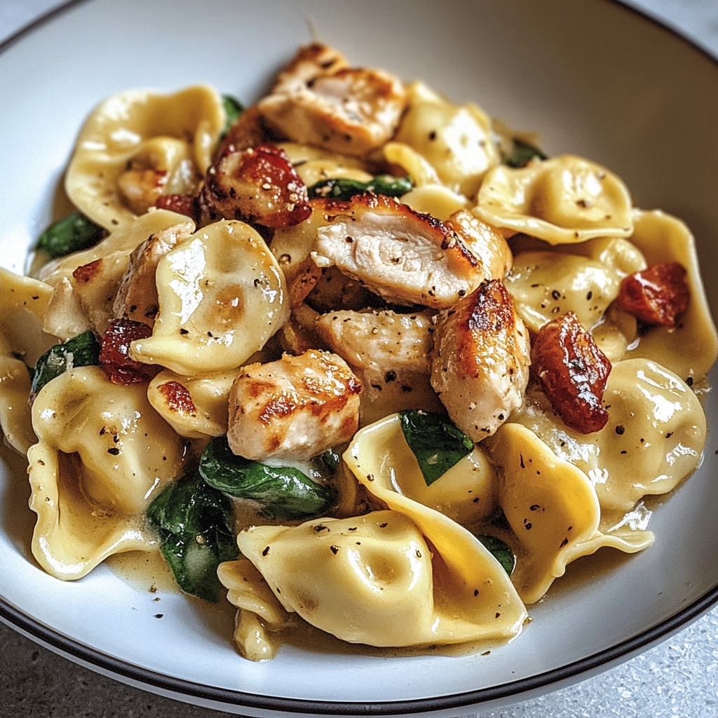 Recipe preparation for Marry Me Chicken Tortellini