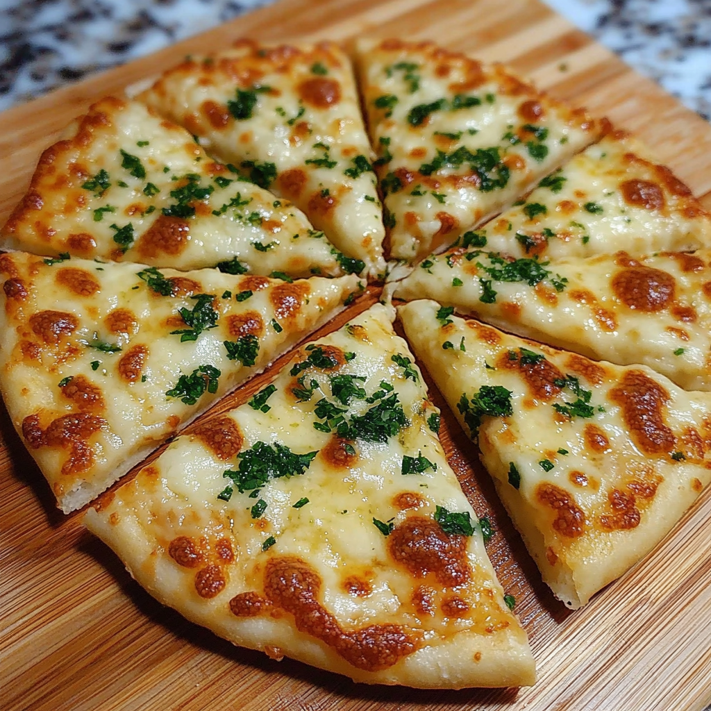 Recipe preparation for High Protein Cheesy Garlic Pizza