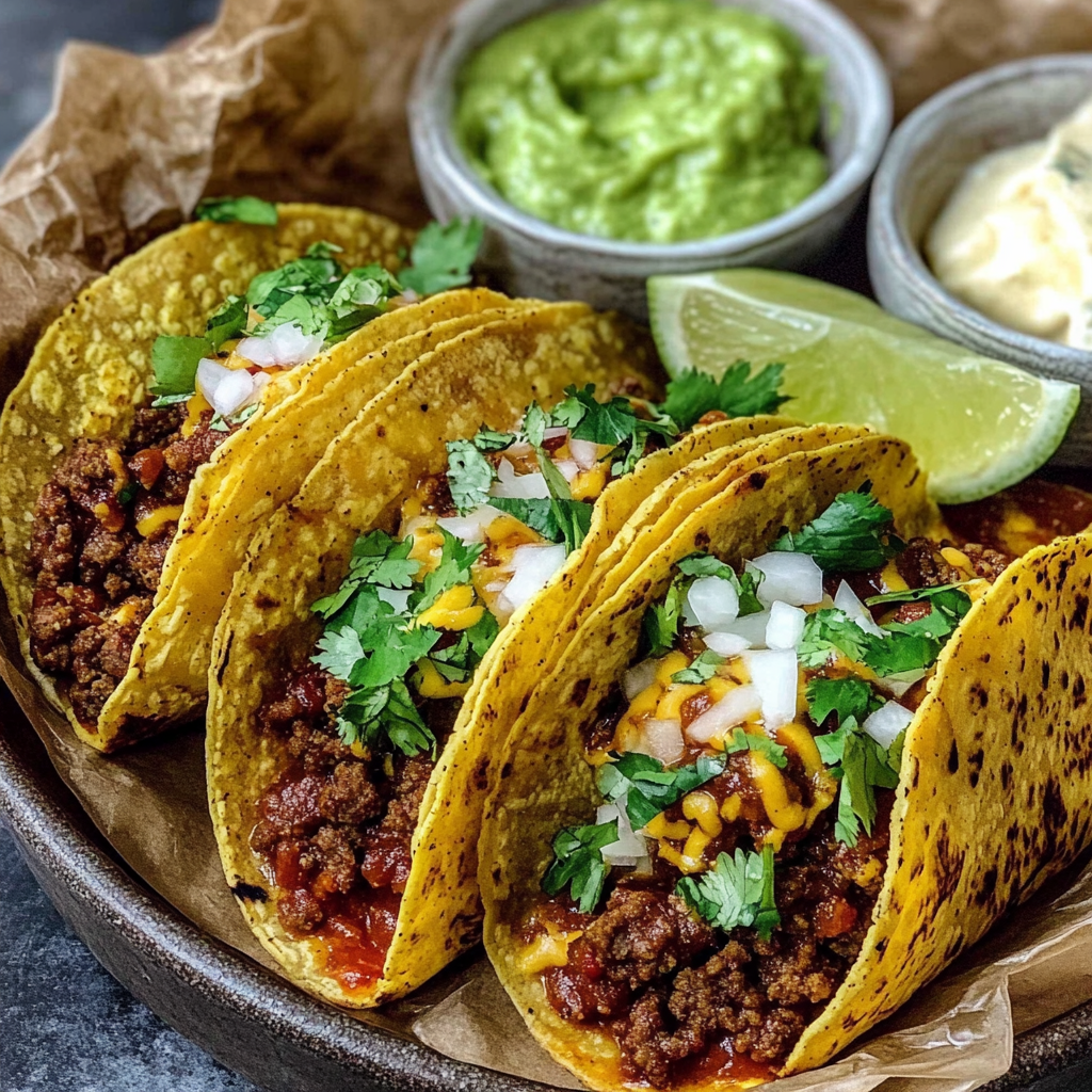 Recipe preparation for Crispy Ground Beef Tacos