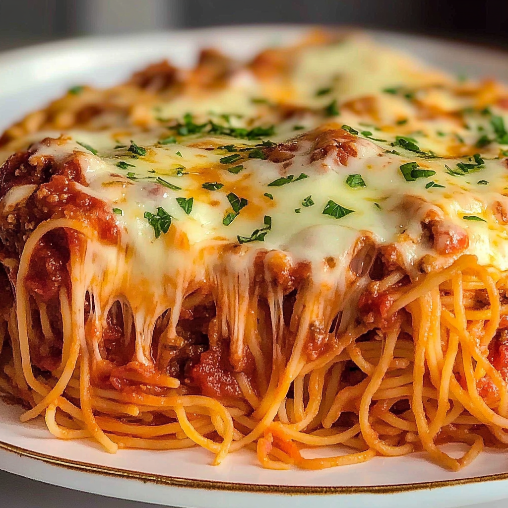 Recipe preparation for Spaghetti Pie