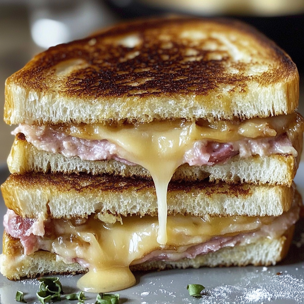 Recipe preparation for Monte Cristo Sandwich