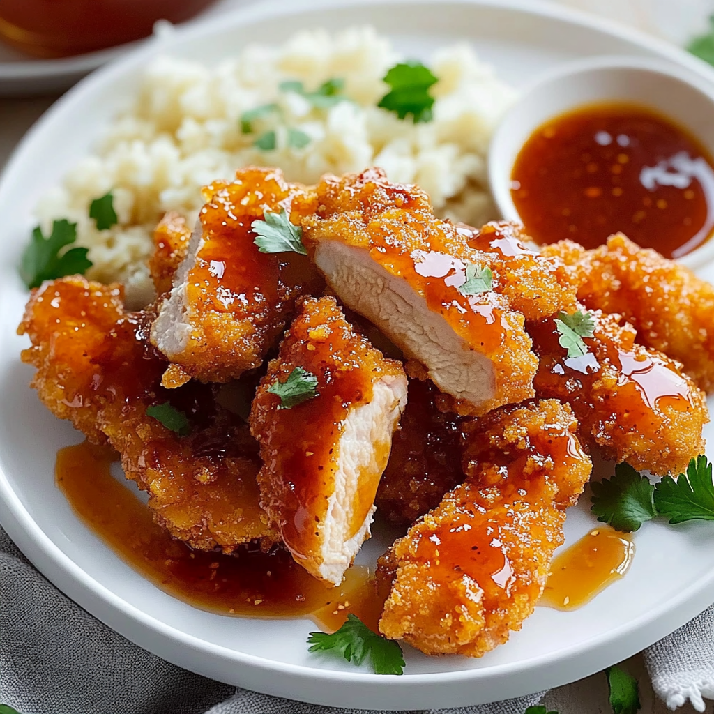 Recipe preparation for Baked Crunchy Hot Honey Chicken