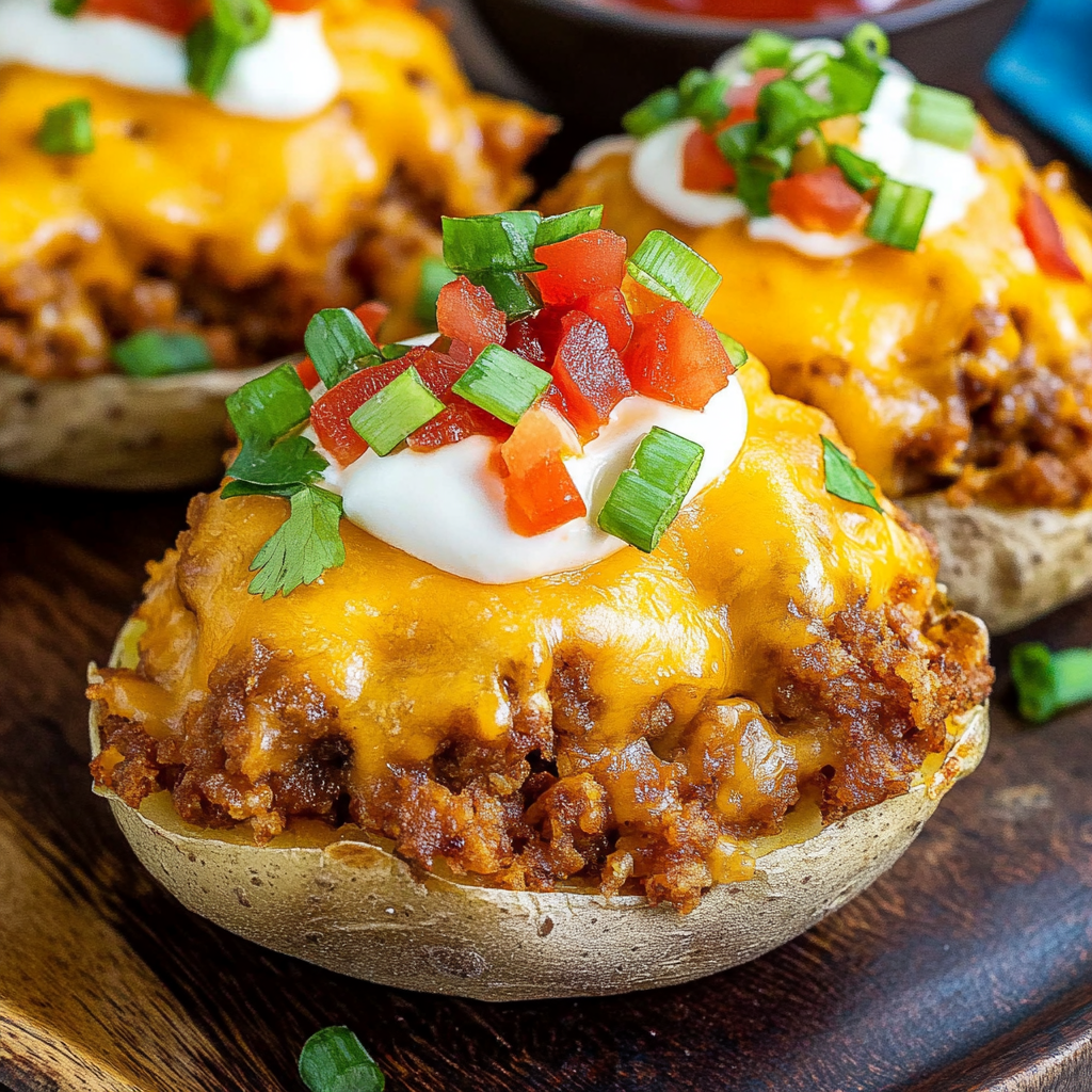 Recipe preparation for Cheesy Taco Potatoes