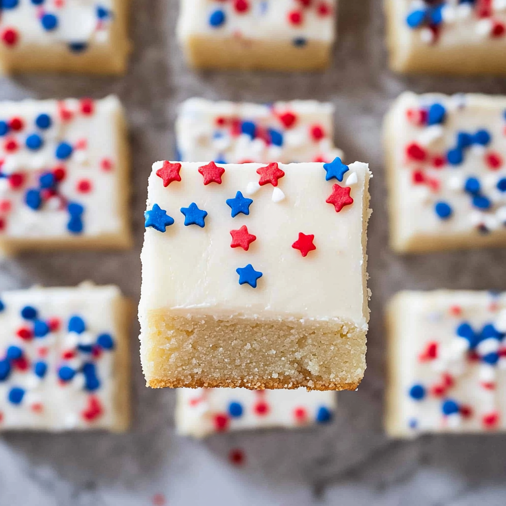 Recipe preparation for Patriotic Sugar Cookie Bars