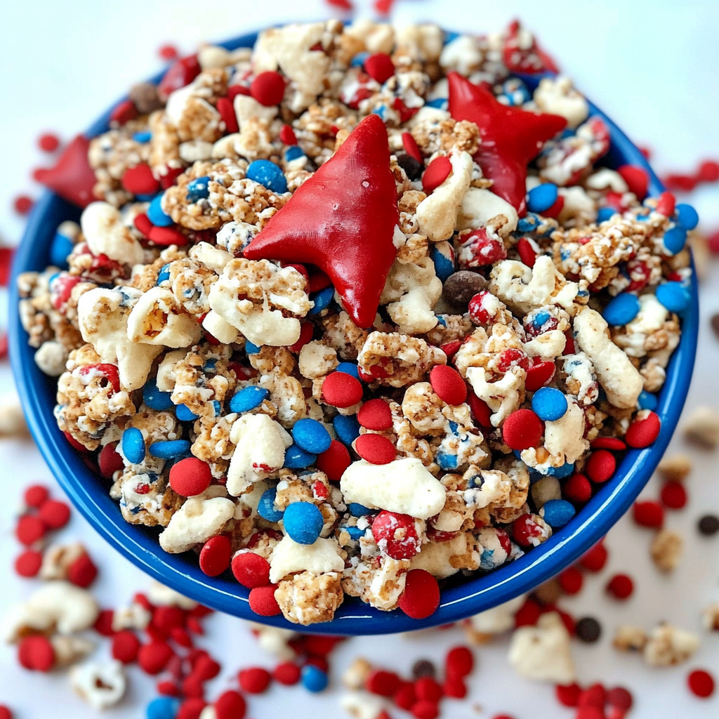 Recipe preparation for Patriotic Snack Mix