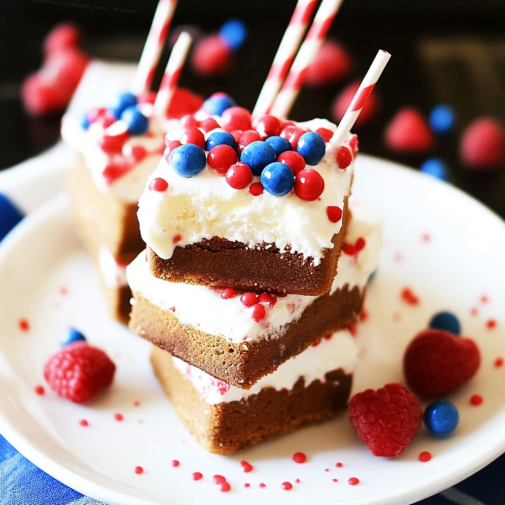 Recipe preparation for Patriotic Mini Ice Cream Sandwiches