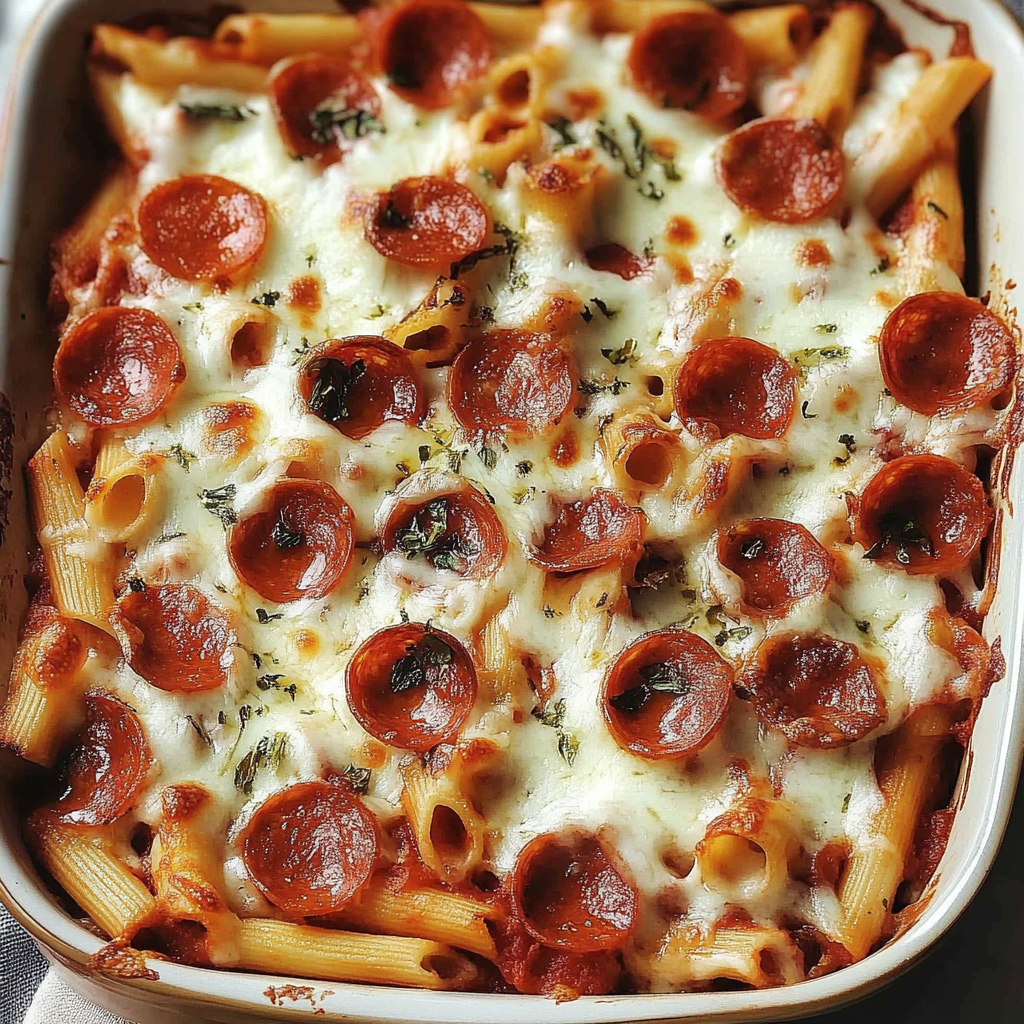 Recipe preparation for Pizza Pasta Bake