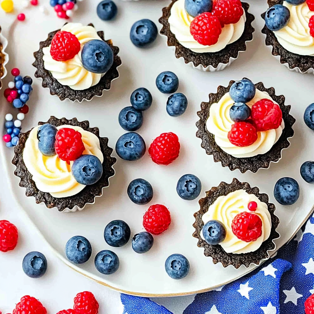 Recipe preparation for Red, White, and Blue Mini Oreo Pies