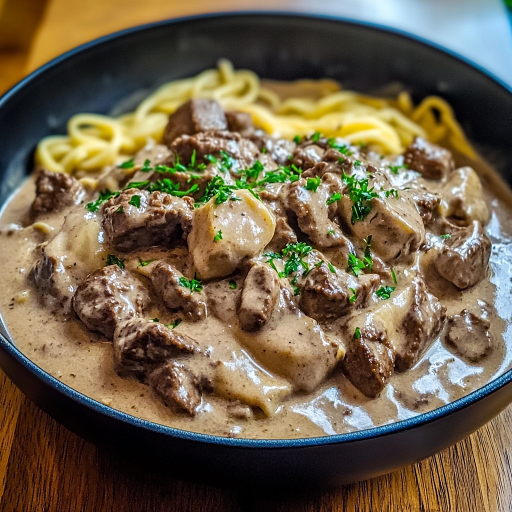 Recipe preparation for Beef Stroganoff Recipe