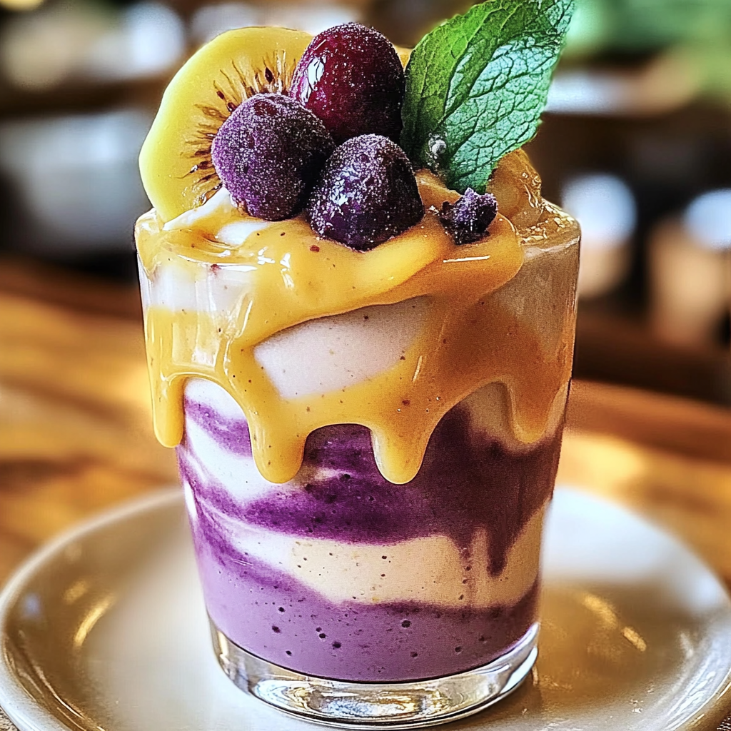 Recipe preparation for Peanut Butter and Jelly Smoothie