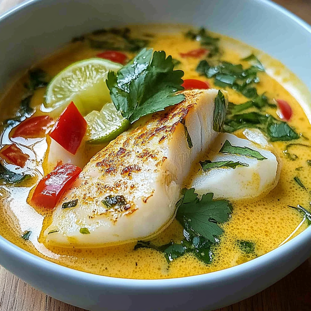 Recipe preparation for Coconut Lime Fish Soup