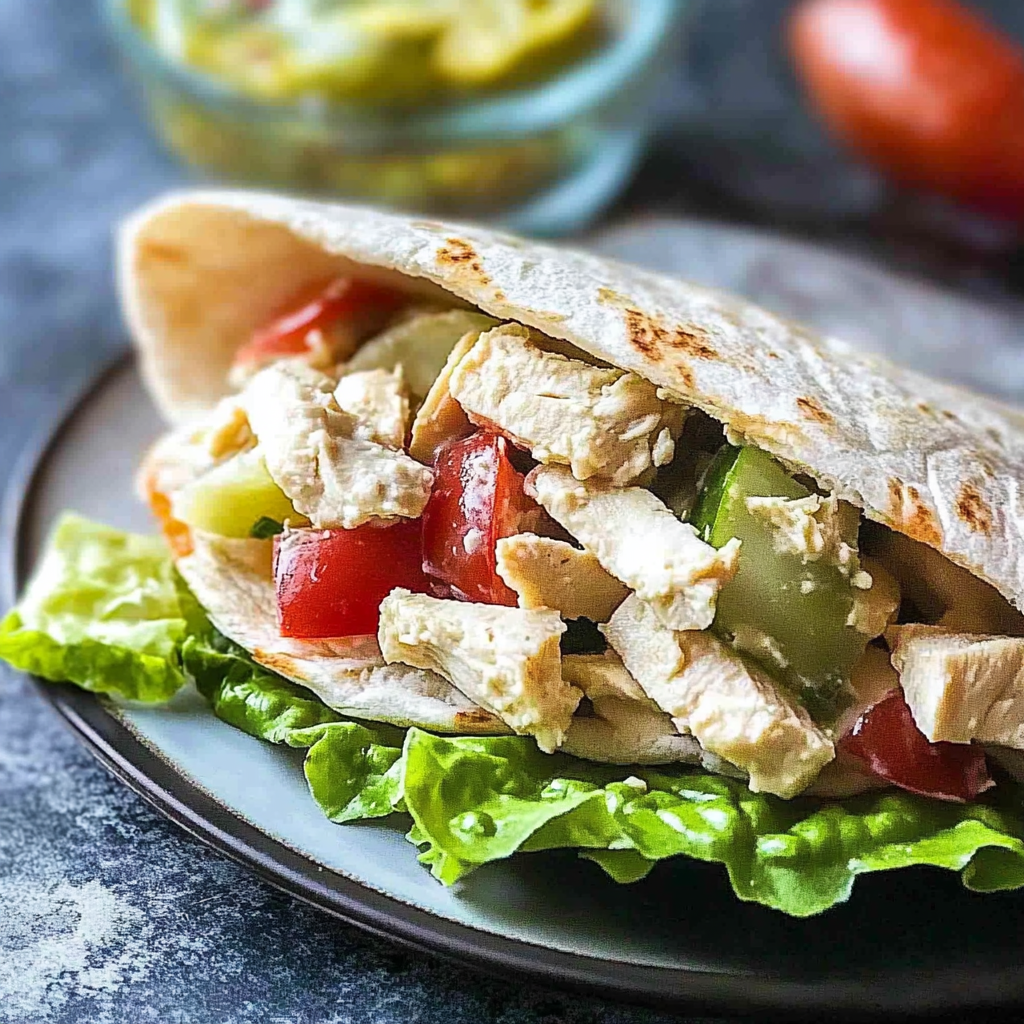 Recipe preparation for Classic Chicken Salad Pita Pockets