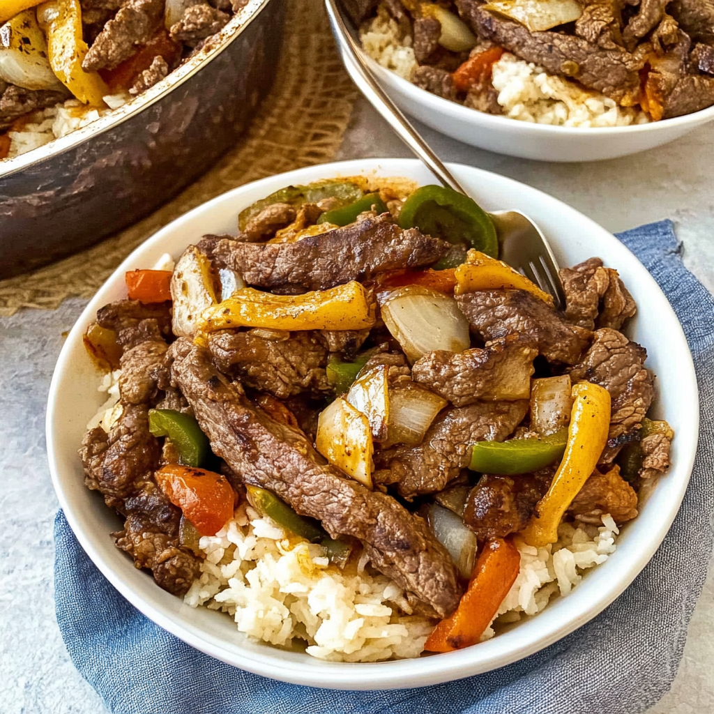 Recipe preparation for Philly Cheesesteak Bowls