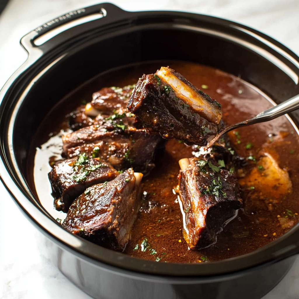 Recipe preparation for Crockpot Beef Short Ribs