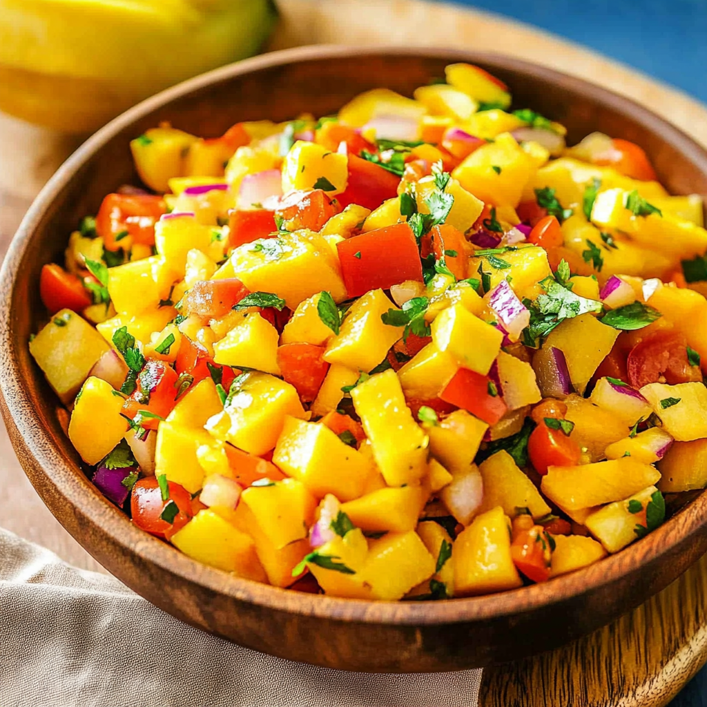 Recipe preparation for Mango Salsa