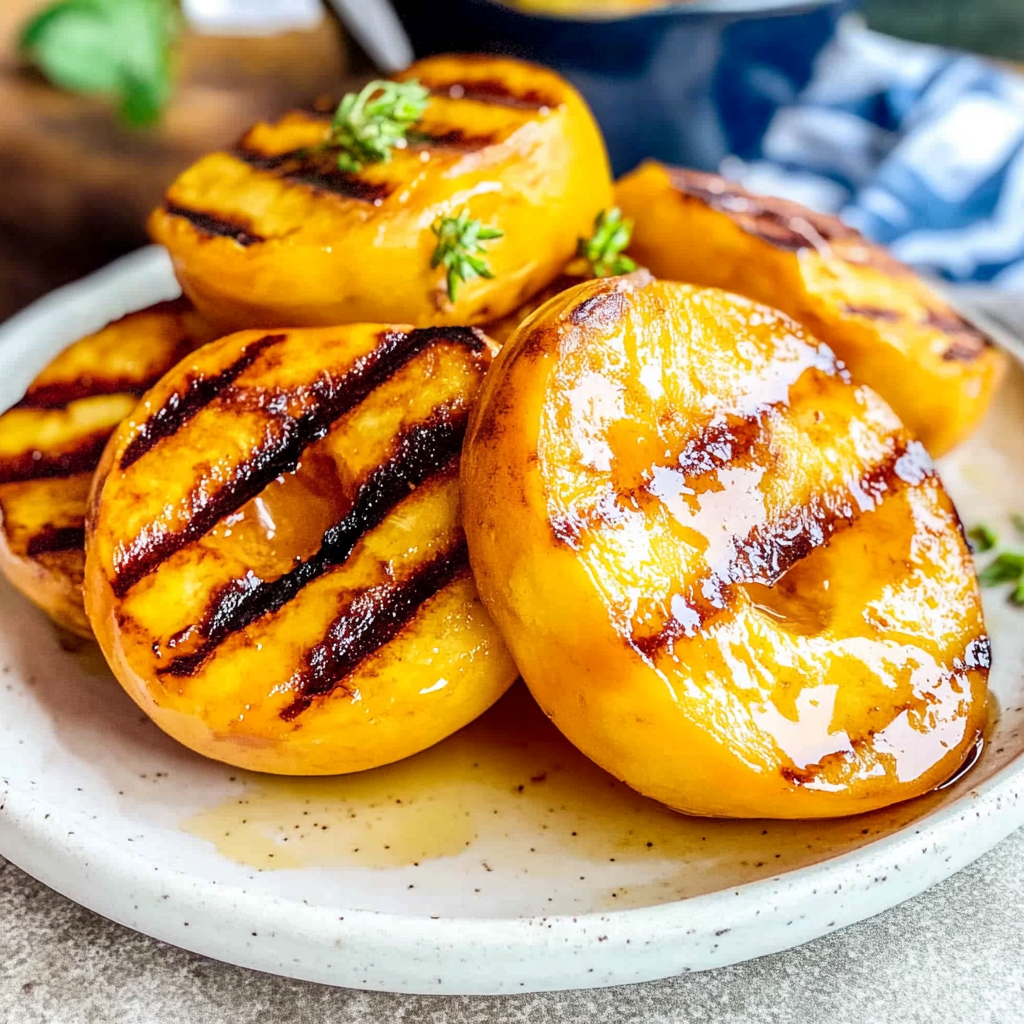 Recipe preparation for Grilled Peaches