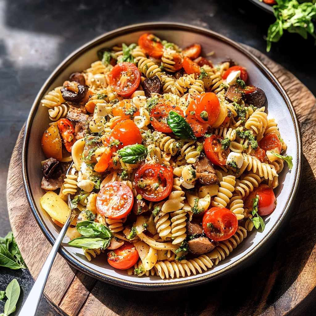 Recipe preparation for Italian Chop Pasta Salad