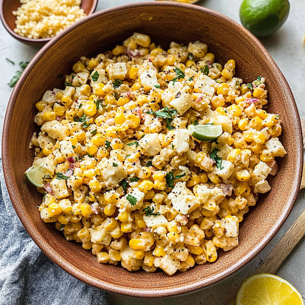 Recipe preparation for Mexican Street Corn Pasta Salad