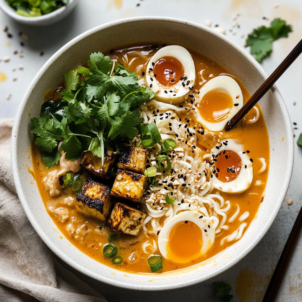 Recipe preparation for Tahini Miso Ramen