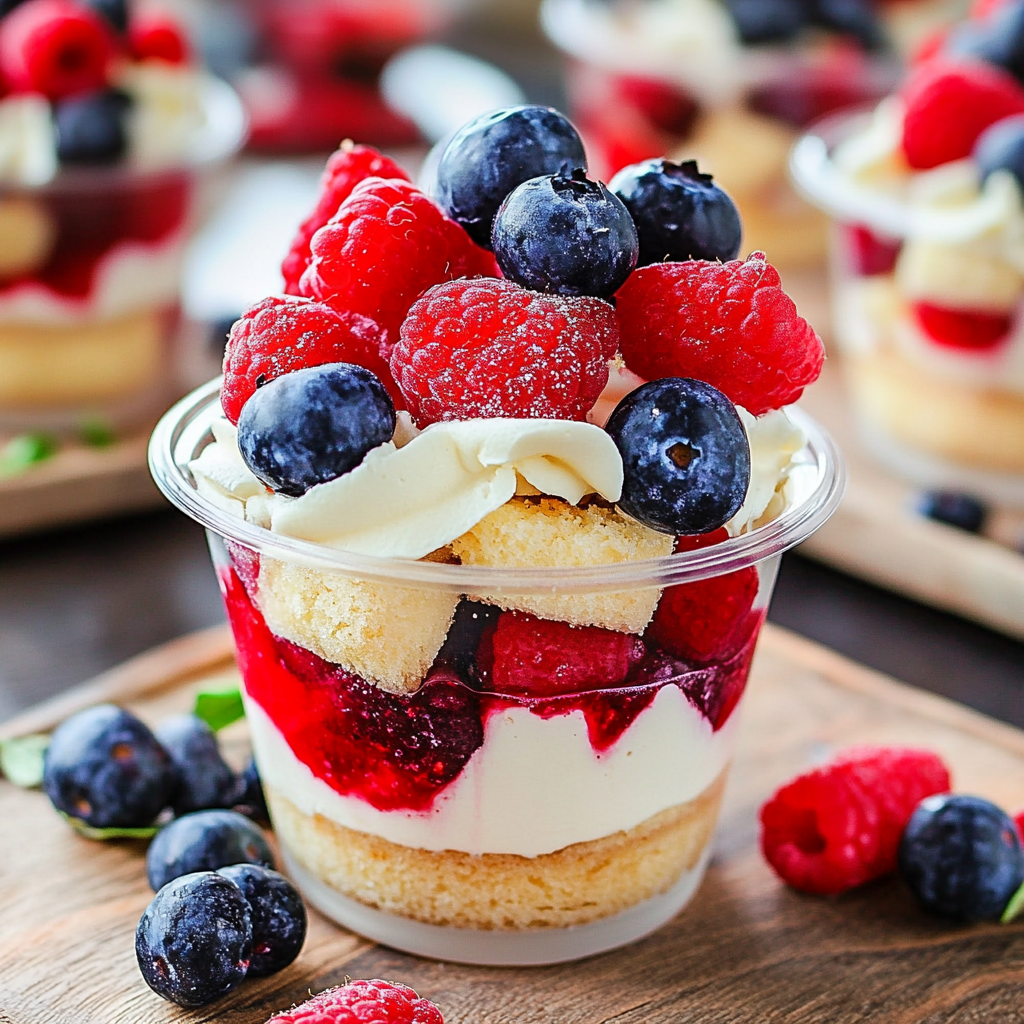 Recipe preparation for Berry Patriotic 4th of July Trifles