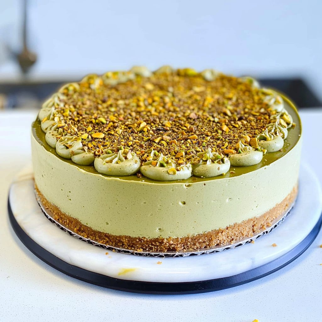 Recipe preparation for Pistachio Cheesecake