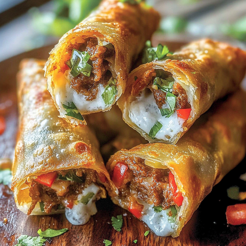 Recipe preparation for Nacho Egg Rolls