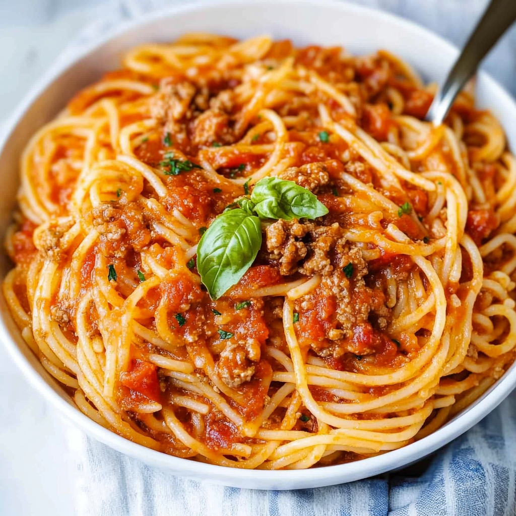 Recipe preparation for Instant Pot Spaghetti