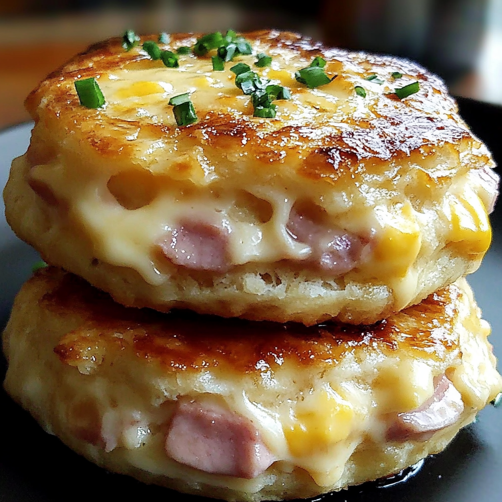 Recipe preparation for Ham and Cheese Butter Biscuits