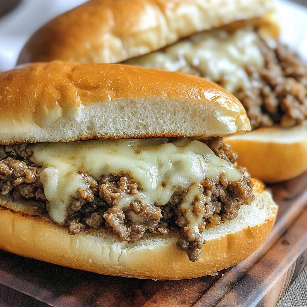 Recipe preparation for Slow Cooker Ground Beef French Dip Sandwiches