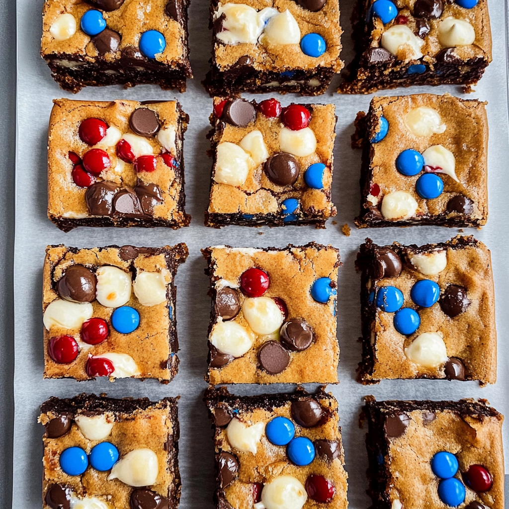 Recipe preparation for Fourth of July Cookie Bars