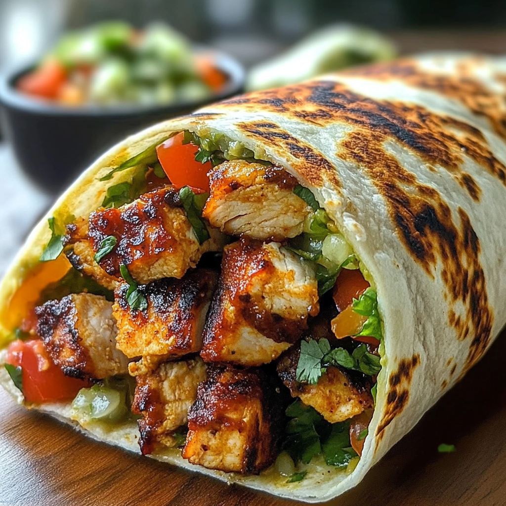 Recipe preparation for Chipotle Ranch Grilled Chicken Burrito