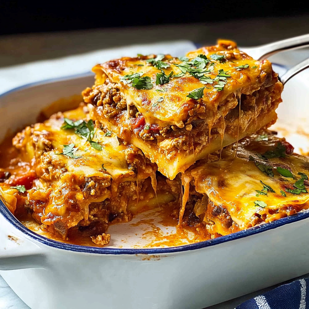 Recipe preparation for Mexican Lasagna