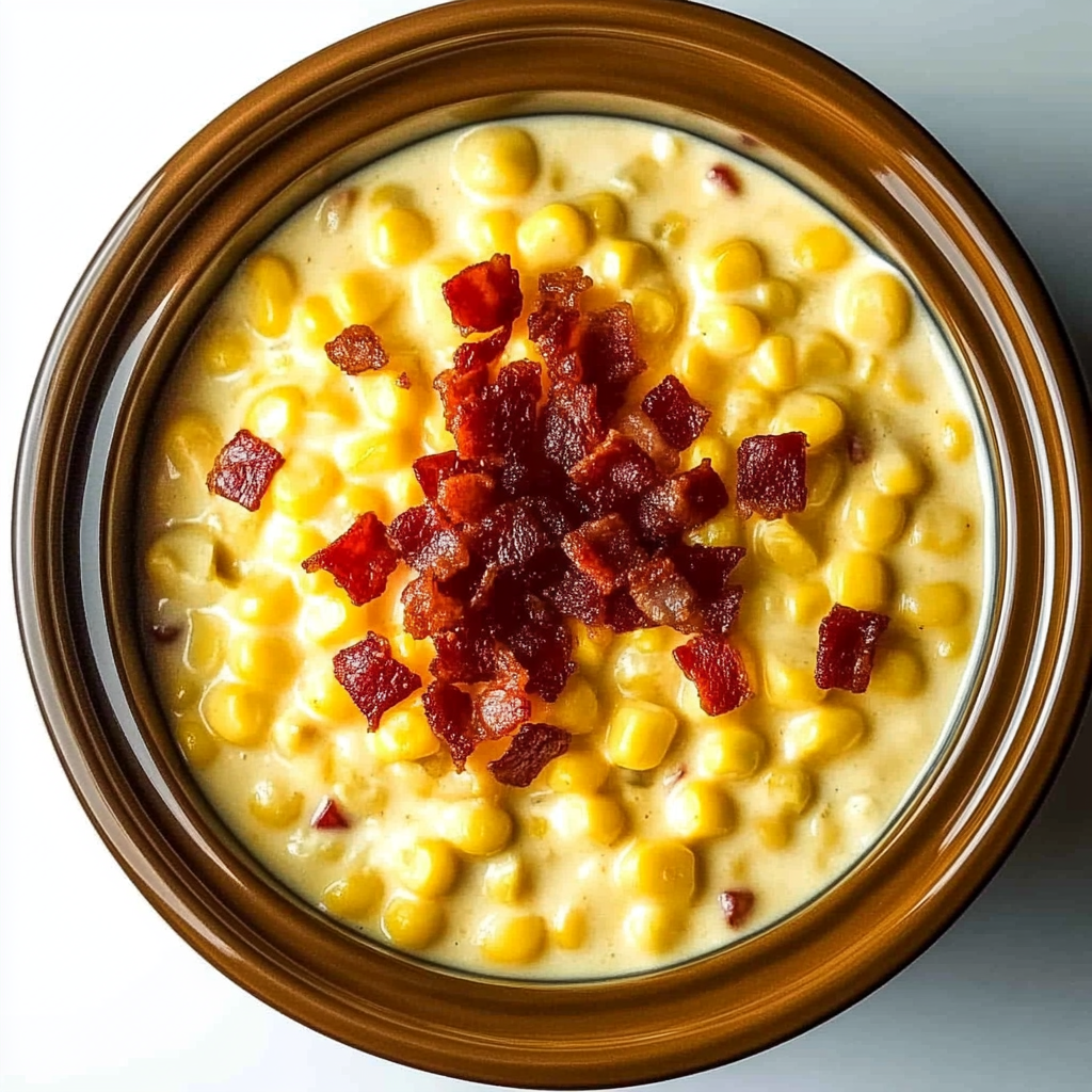 Recipe preparation for Slow Cooker Cheddar Corn with Bacon