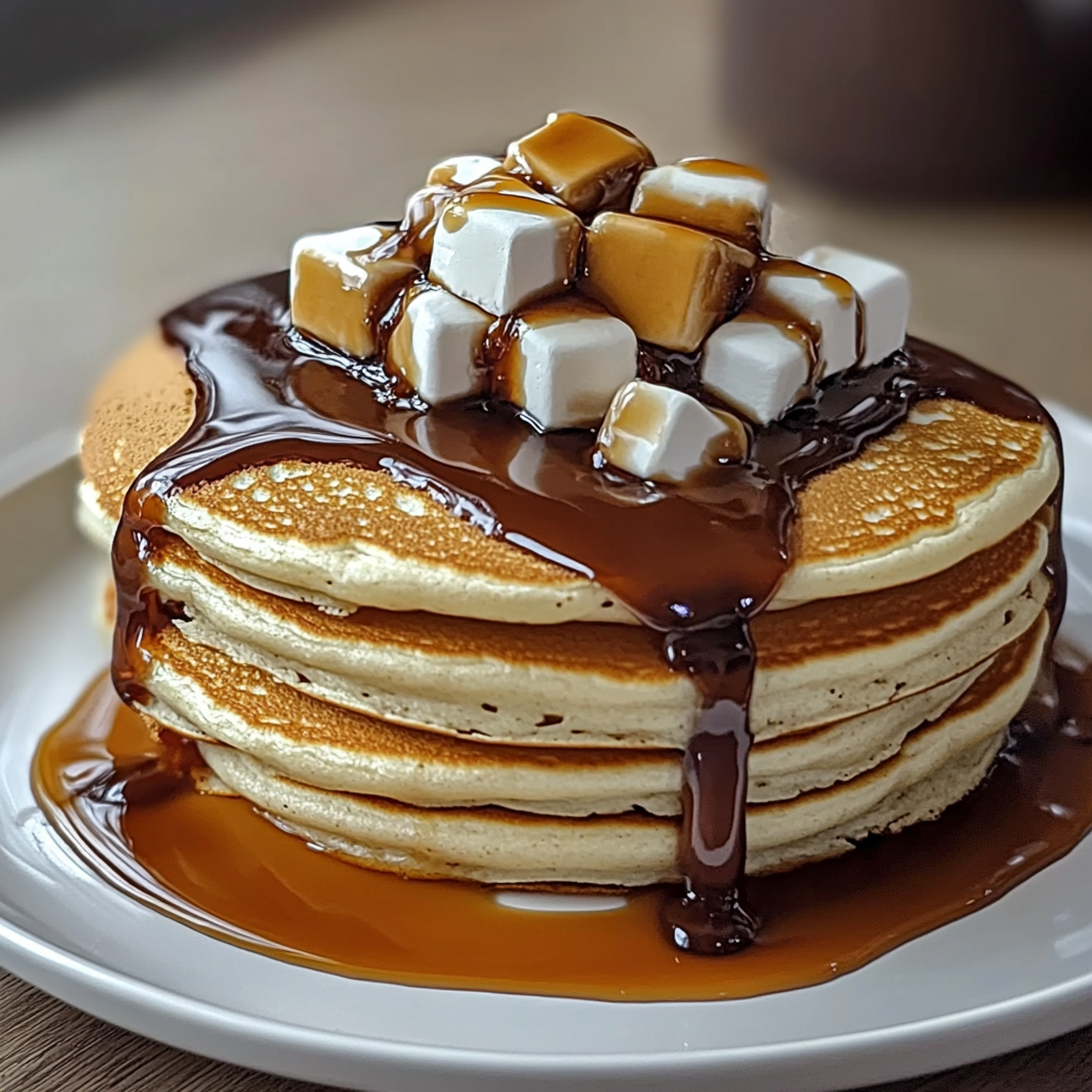 Recipe preparation for S’mores Pancakes