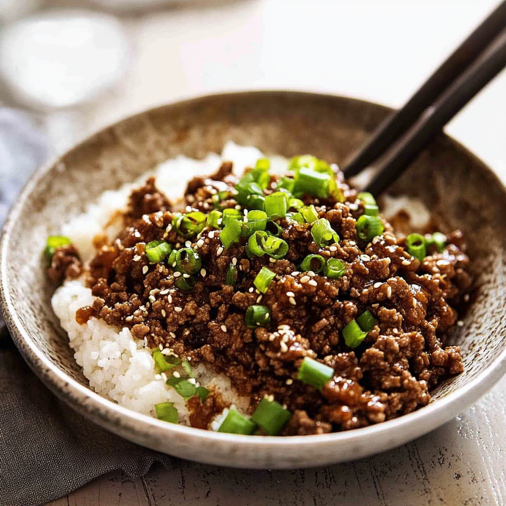 Recipe preparation for Asian Ground Beef
