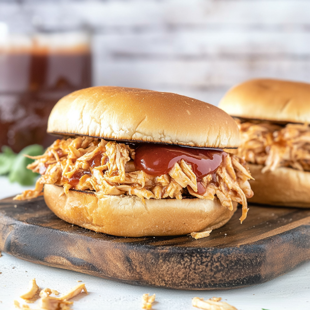 Recipe preparation for Shredded Chicken Sandwiches