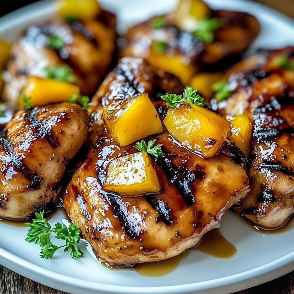 Recipe preparation for Honey Pineapple Grilled Chicken