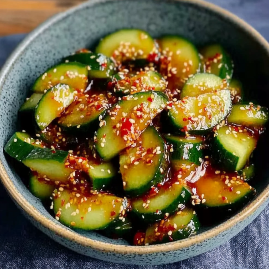Recipe preparation for Spicy Korean Cucumber Salad Recipe