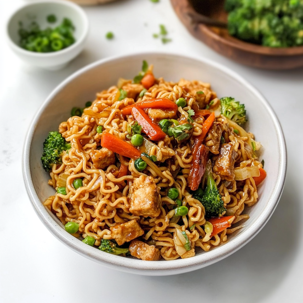 Recipe preparation for Ramen Noodle Stir Fry