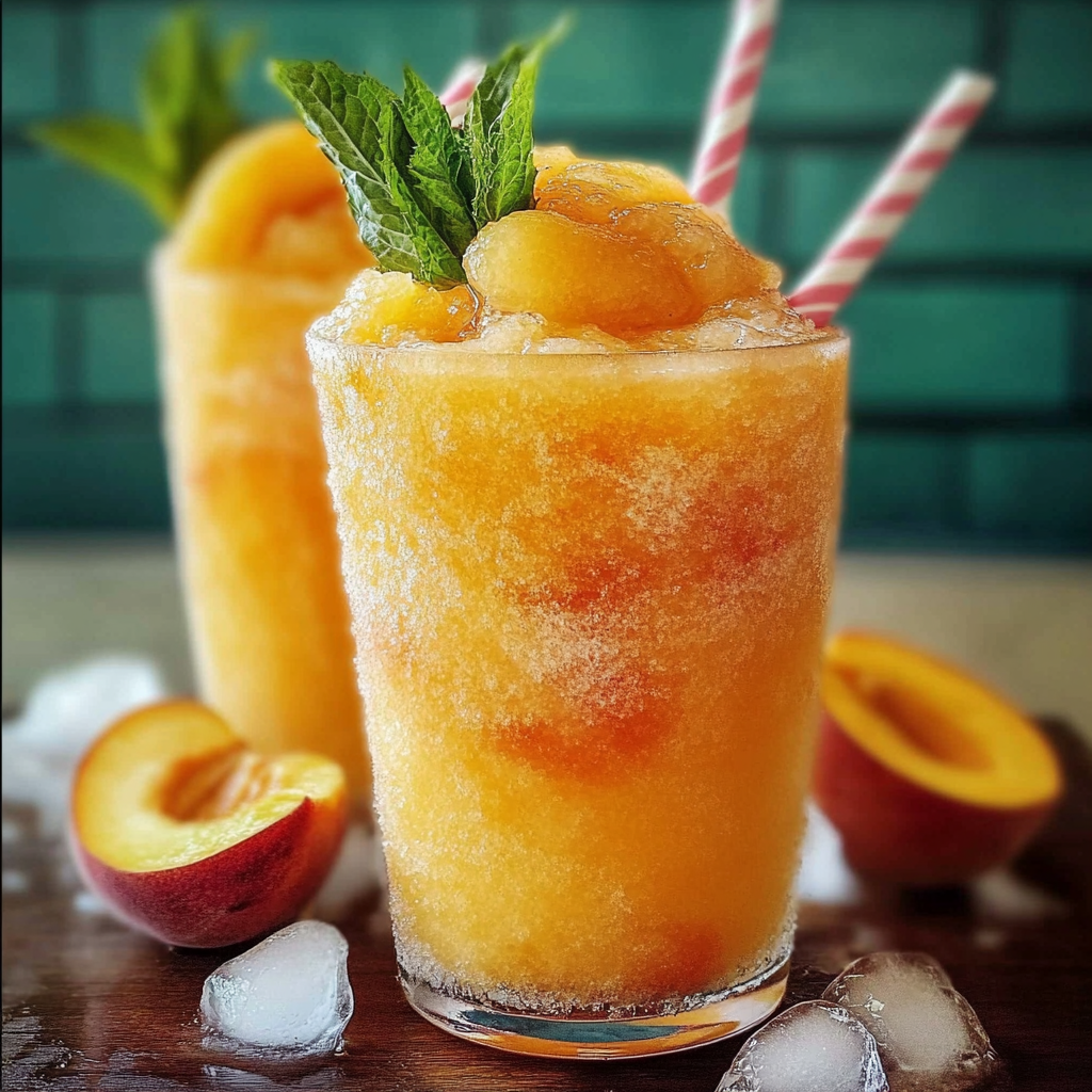Recipe preparation for Peach Lemonade Slush