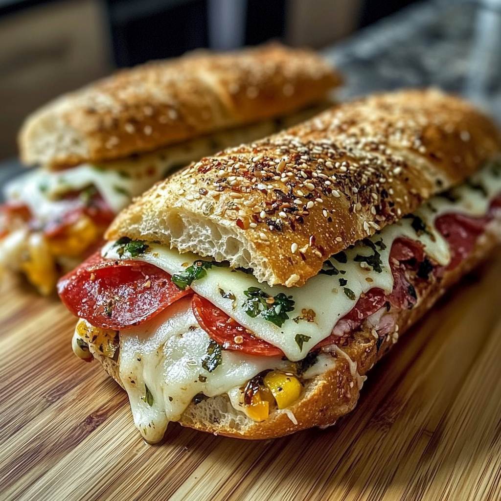 Recipe preparation for Baked Italian Sub Sandwiches