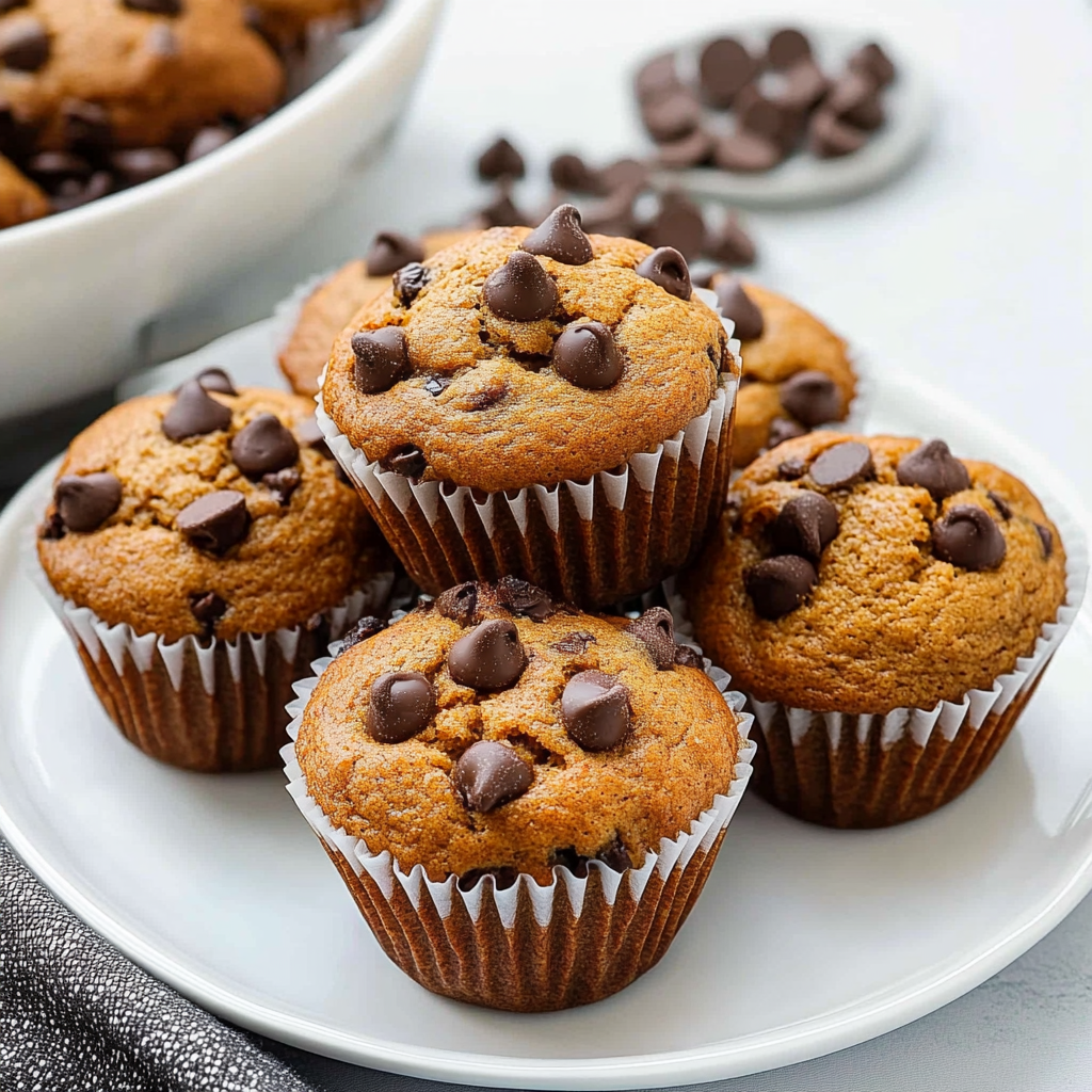 Recipe preparation for Pumpkin Chocolate Chip Muffins Recipe