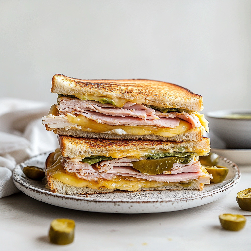 Recipe preparation for Cuban Turkey Sandwich Recipe