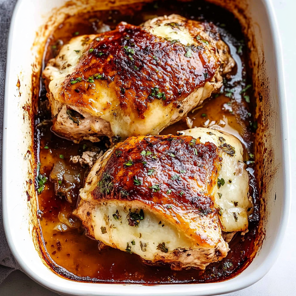 Recipe preparation for French Onion Stuffed Chicken Recipe