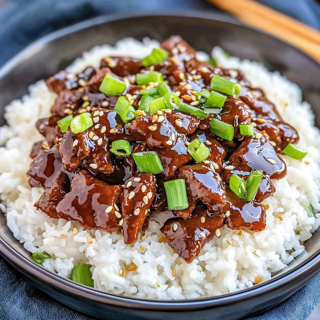 Recipe preparation for Slow Cooker Mongolian Beef Recipe